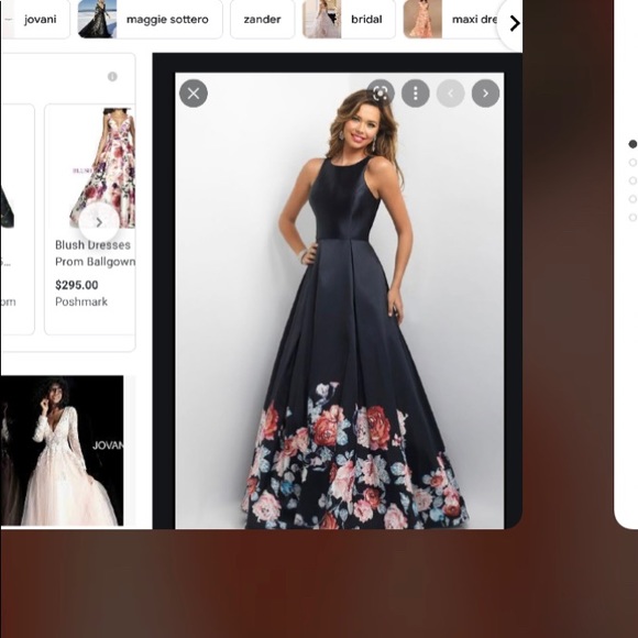 Flower Print Detail Evening Gown by Blush - only worn once. - Picture 7 of 7